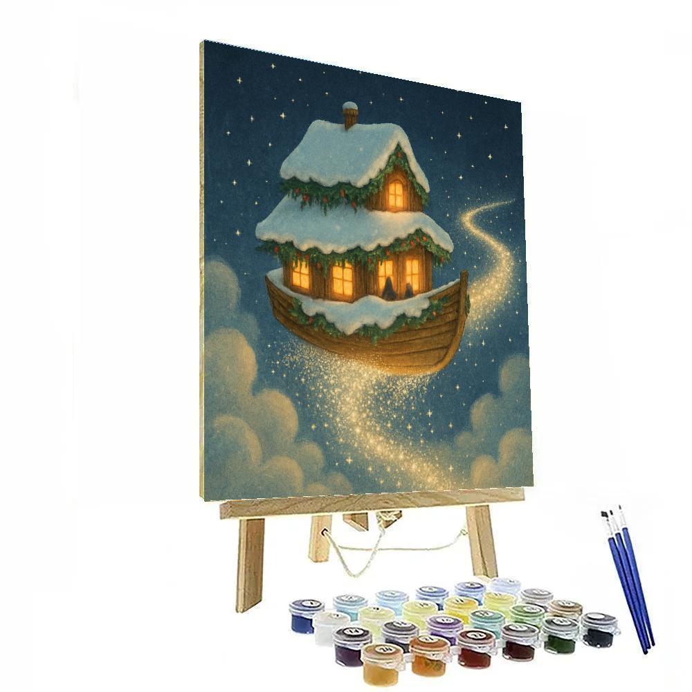 Starlight Snow Ferry Across The Skies Painting by numbers kit