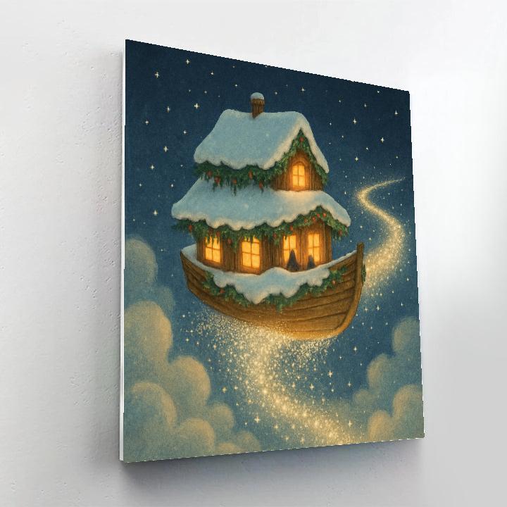Starlight Snow Ferry Across The Skies Painting by numbers kit