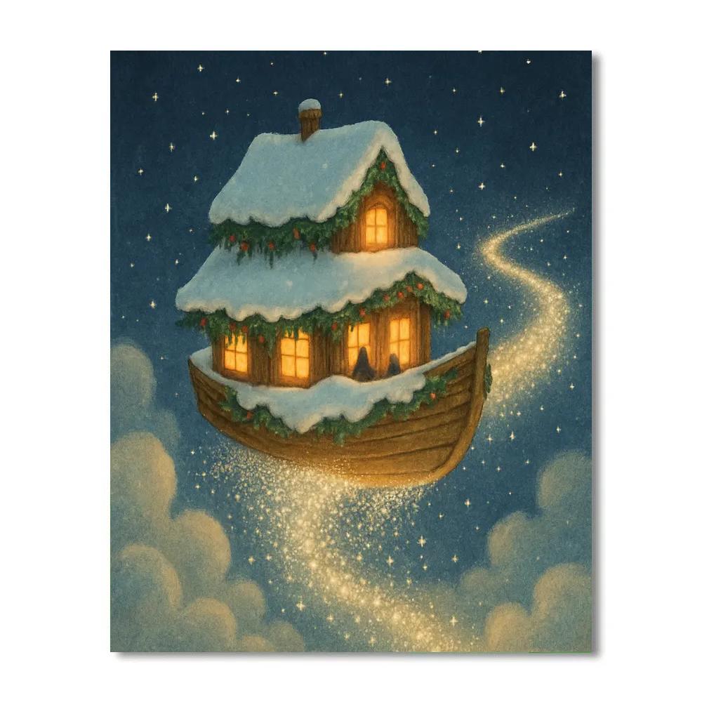 Starlight Snow Ferry Across The Skies Painting by numbers kit