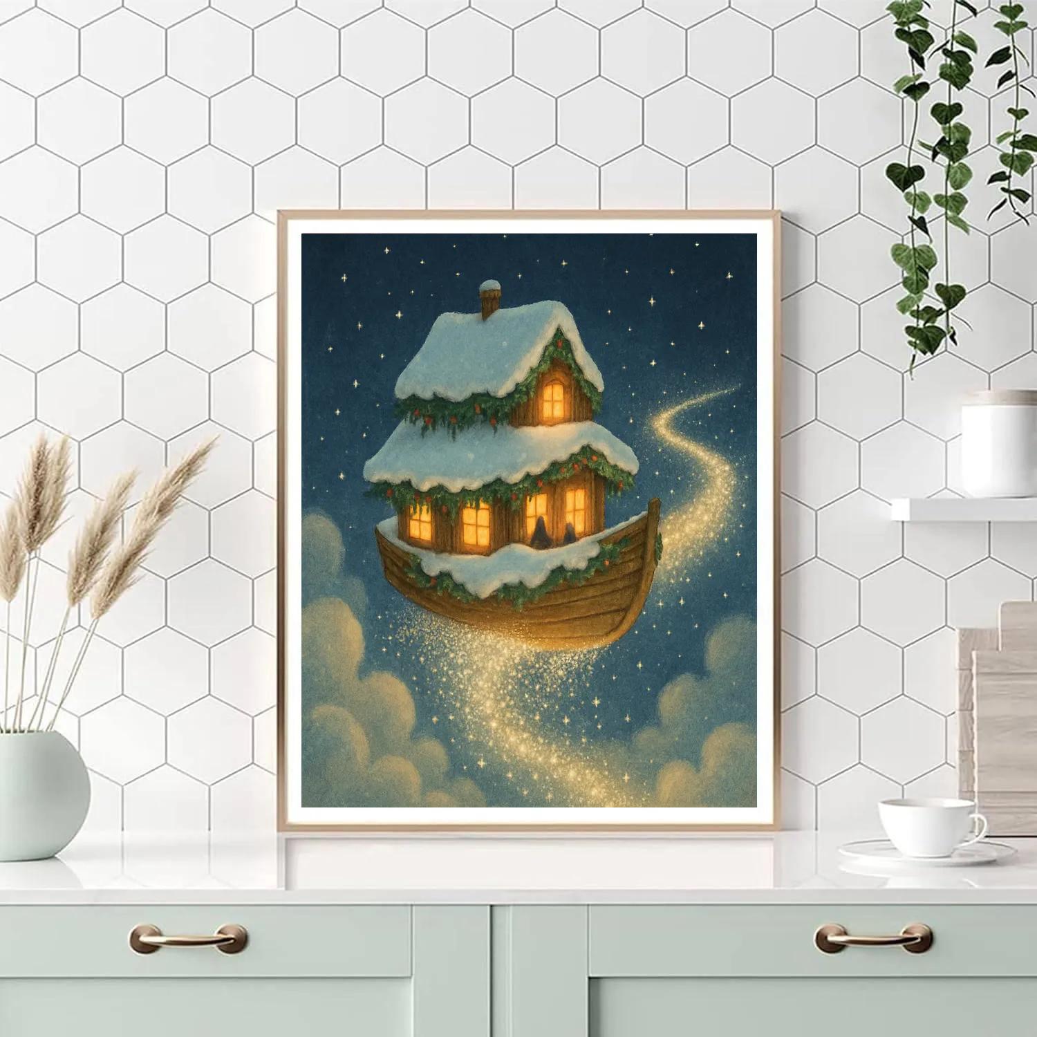 Starlight Snow Ferry Across The Skies Painting by numbers kit