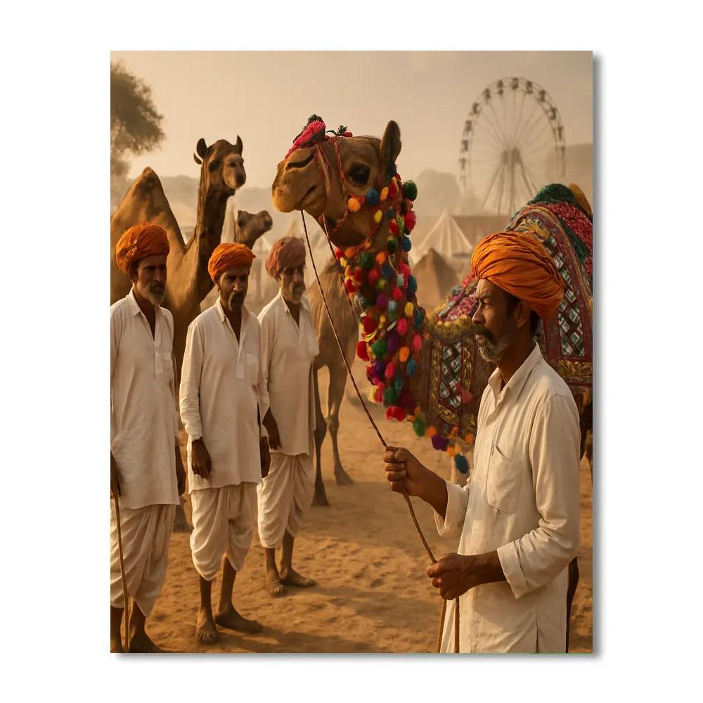Pushkar Camel Fair Rajasthan Dunes Market paint by number