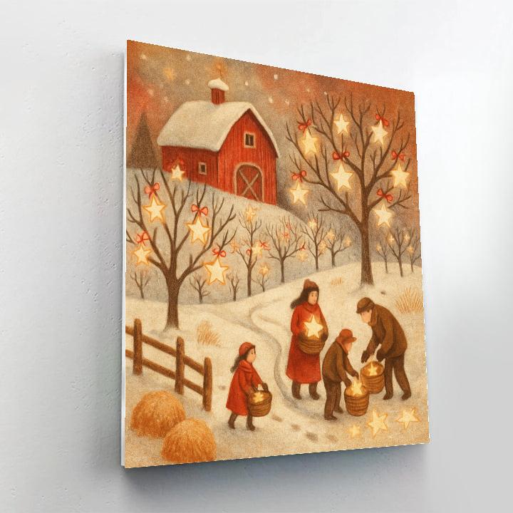 Star Orchard Christmas Farm Paint by numbers art