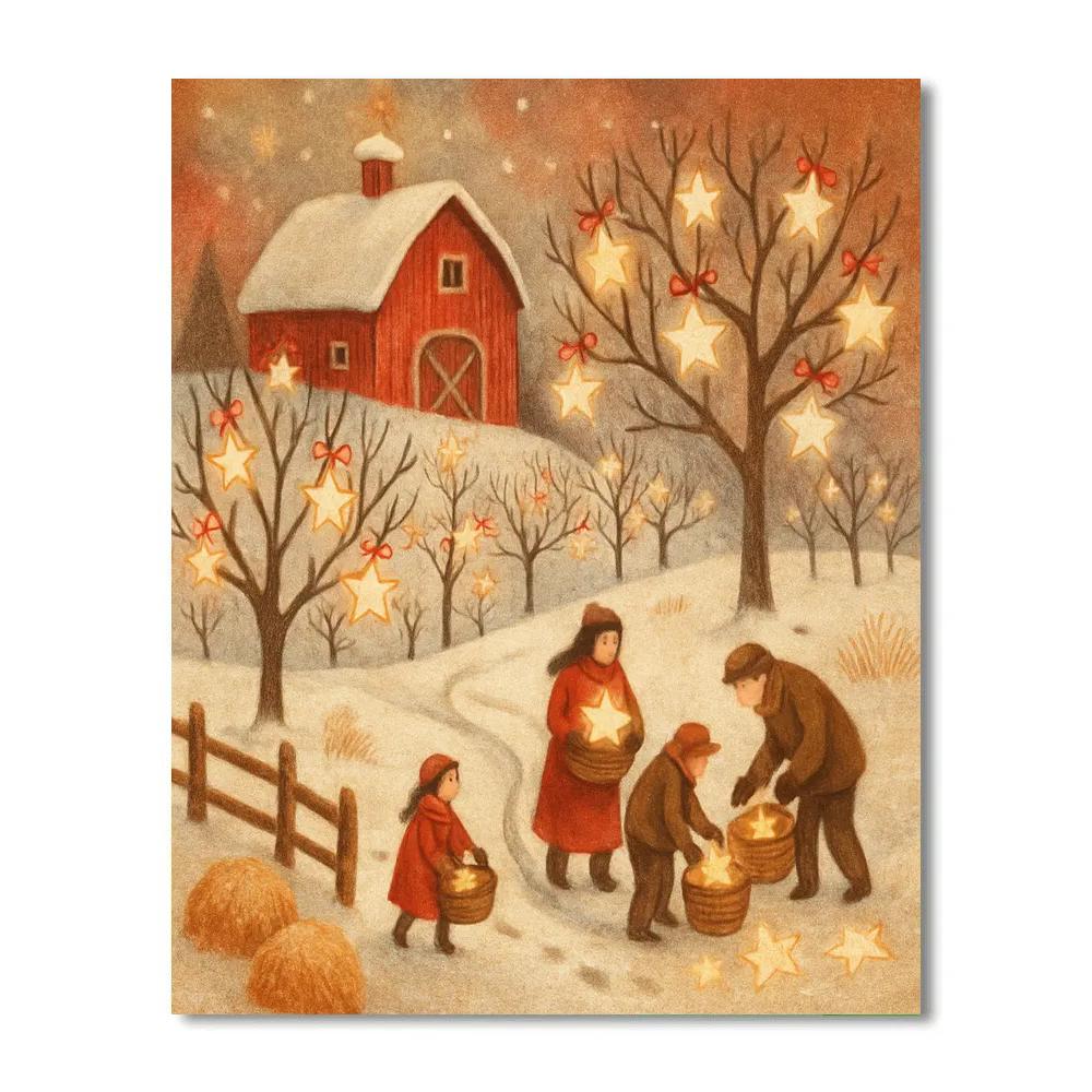 Star Orchard Christmas Farm Paint by numbers art