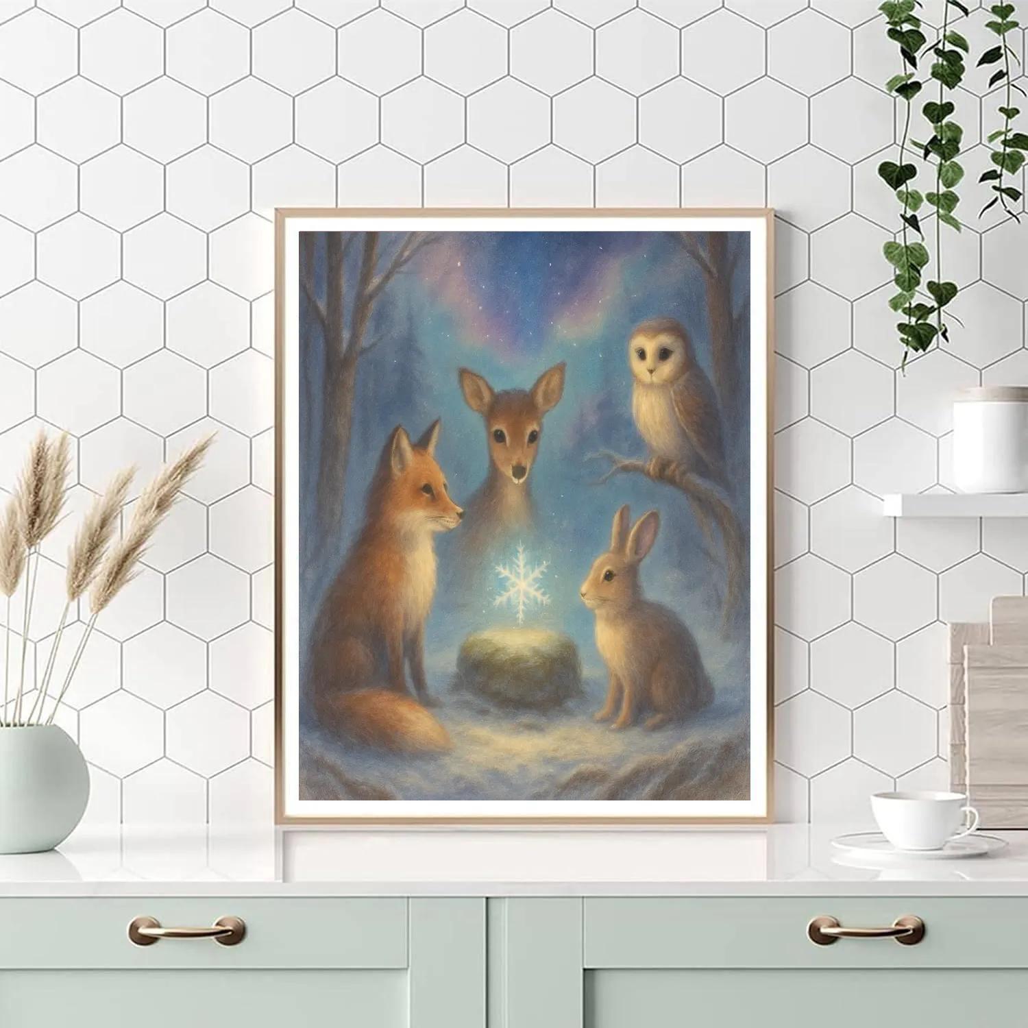 Nebula Nativity Of Winter Creatures paint by numbers