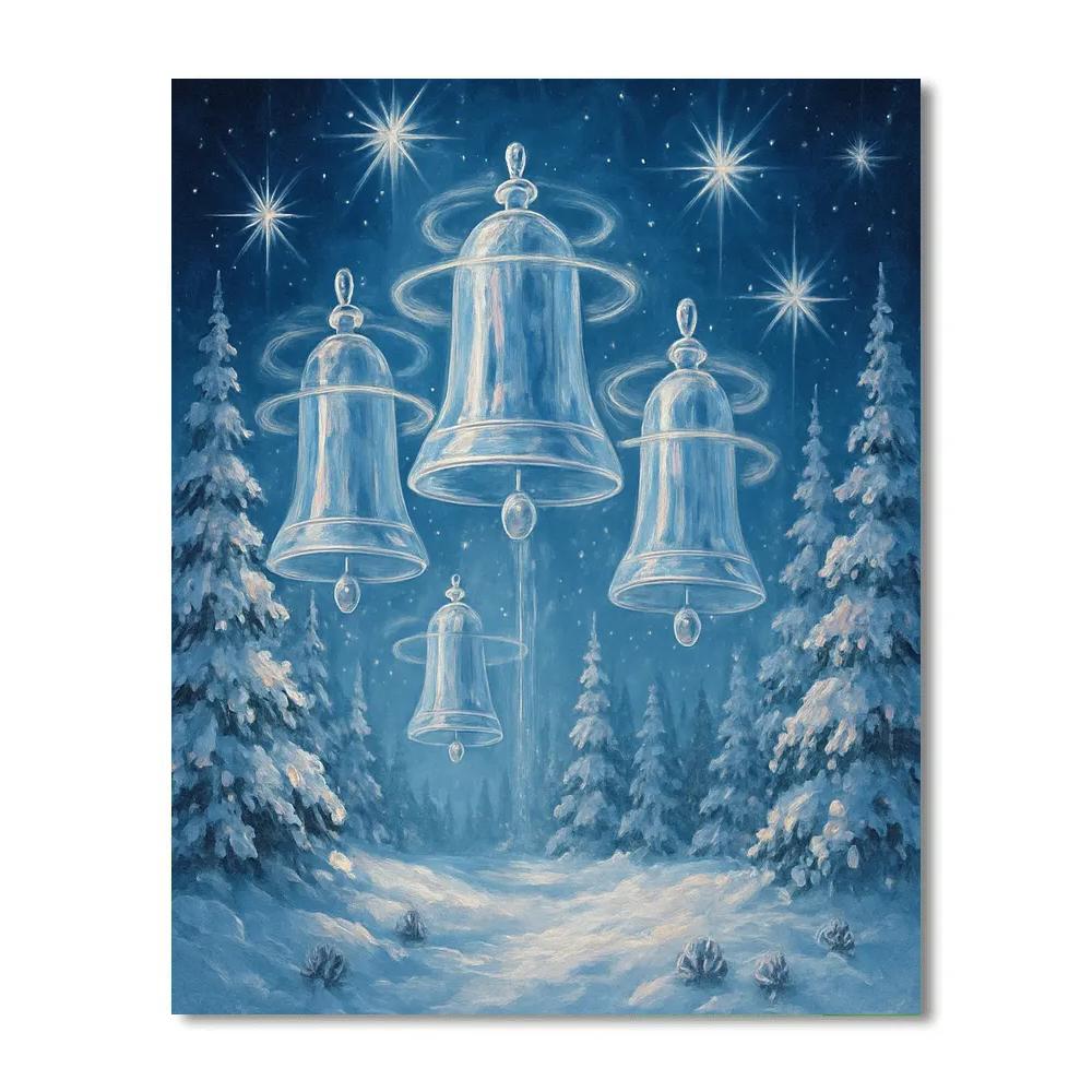 Crystal Bell Choir In The Snow paint by numbers