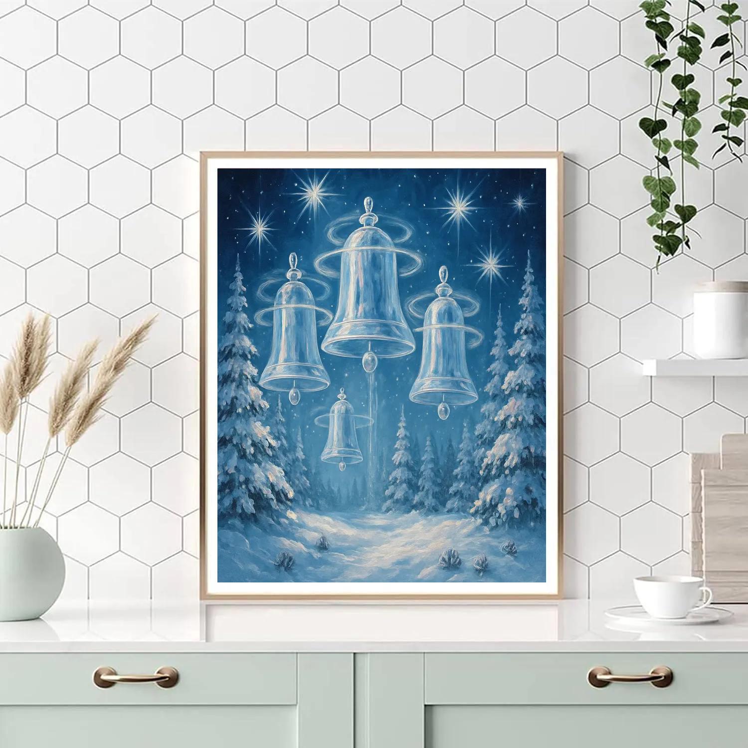 Crystal Bell Choir In The Snow paint by numbers
