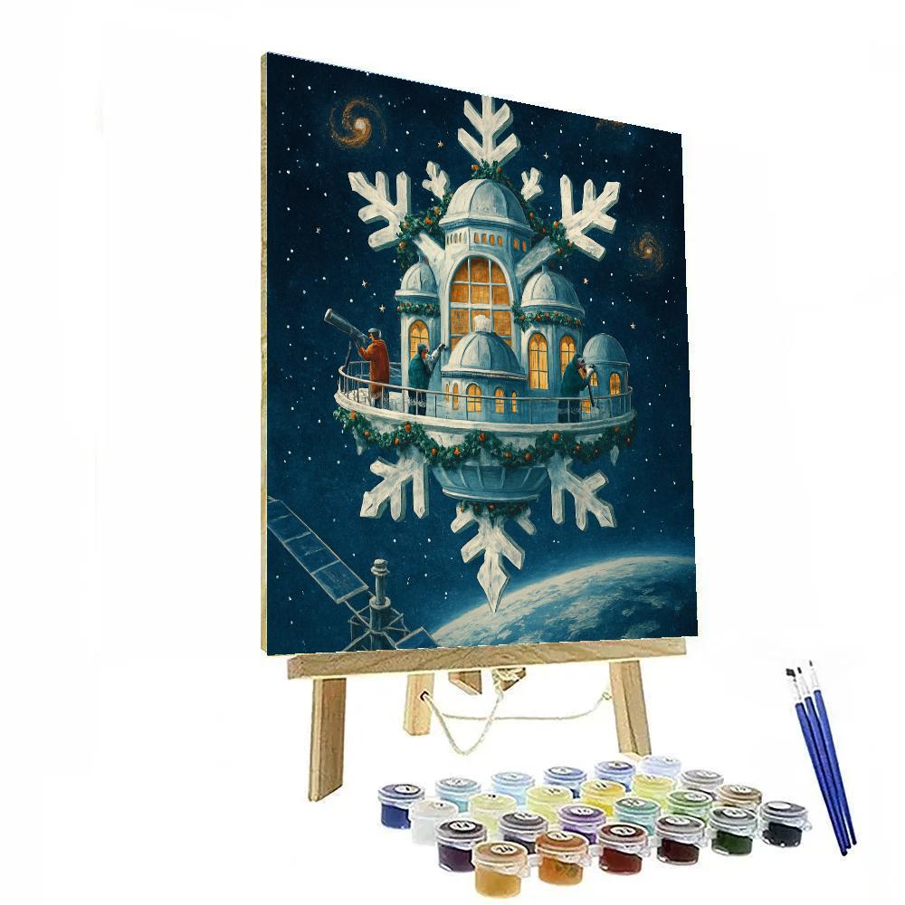 Snowflake Observatory On The Edge Of Space Painting by numbers kit
