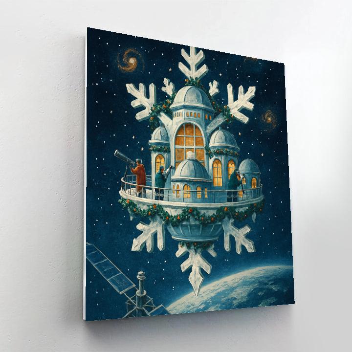 Snowflake Observatory On The Edge Of Space Painting by numbers kit