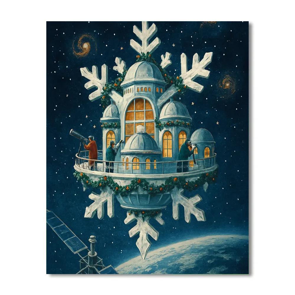 Snowflake Observatory On The Edge Of Space Painting by numbers kit