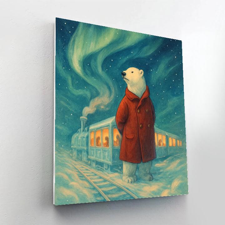 Polar Bear Conductor Of The Celestial Train Painting by numbers kit