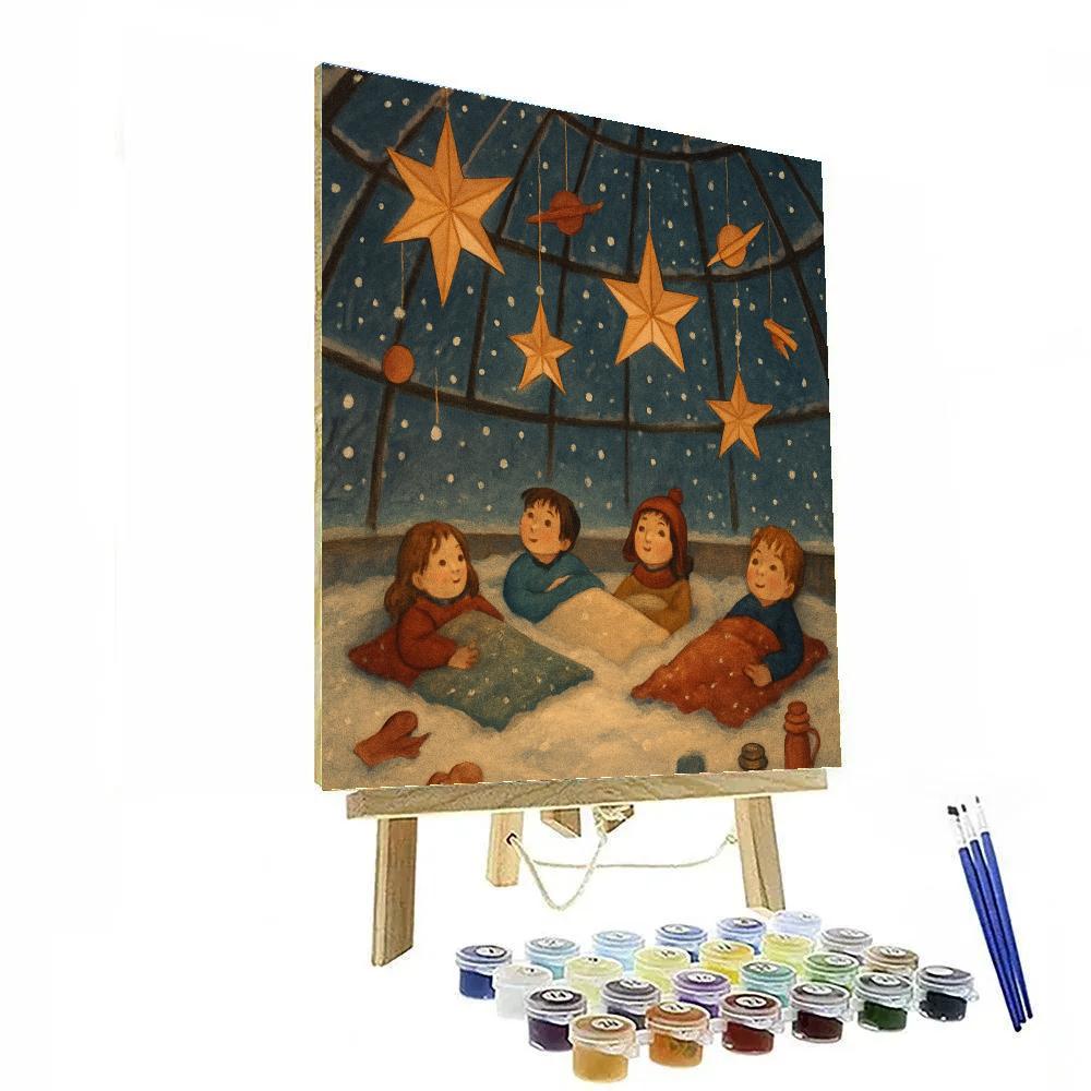 Winter Planetarium Of Paper Stars DIY paint by numbers