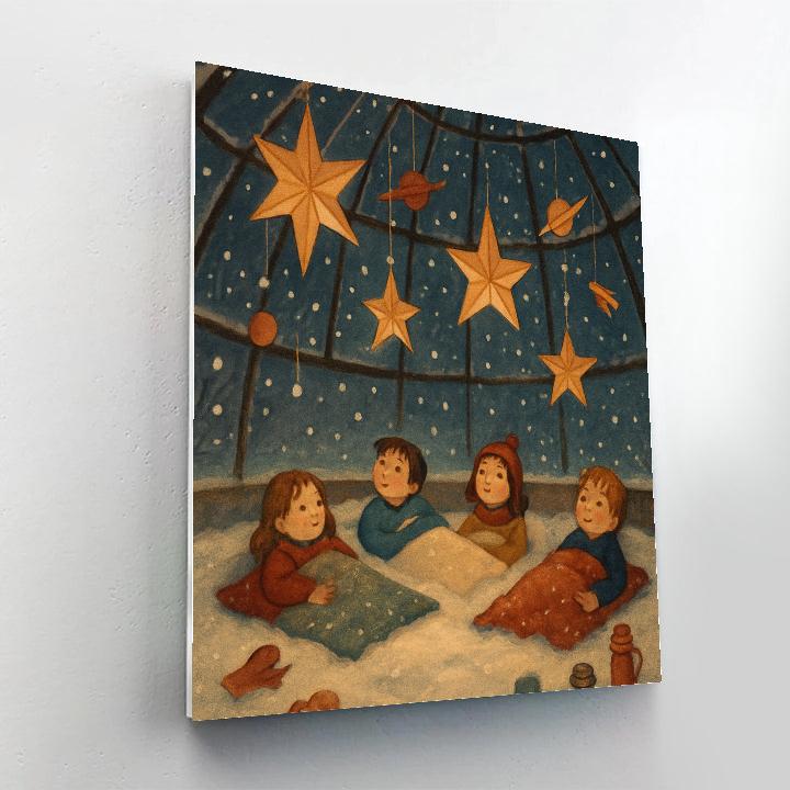Winter Planetarium Of Paper Stars DIY paint by numbers