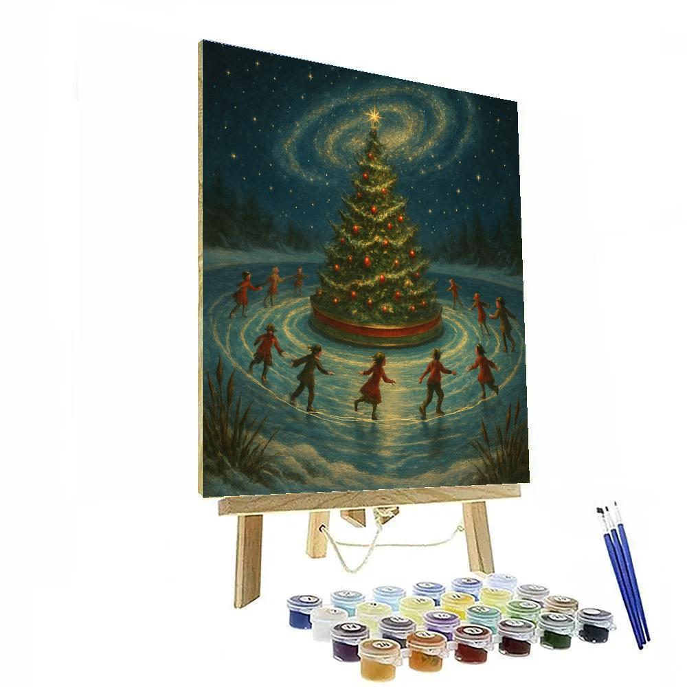 Cosmic Evergreen Carousel Pond DIY paint by numbers