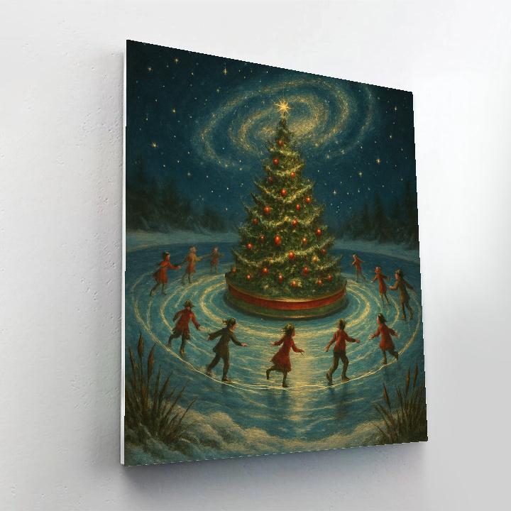 Cosmic Evergreen Carousel Pond DIY paint by numbers