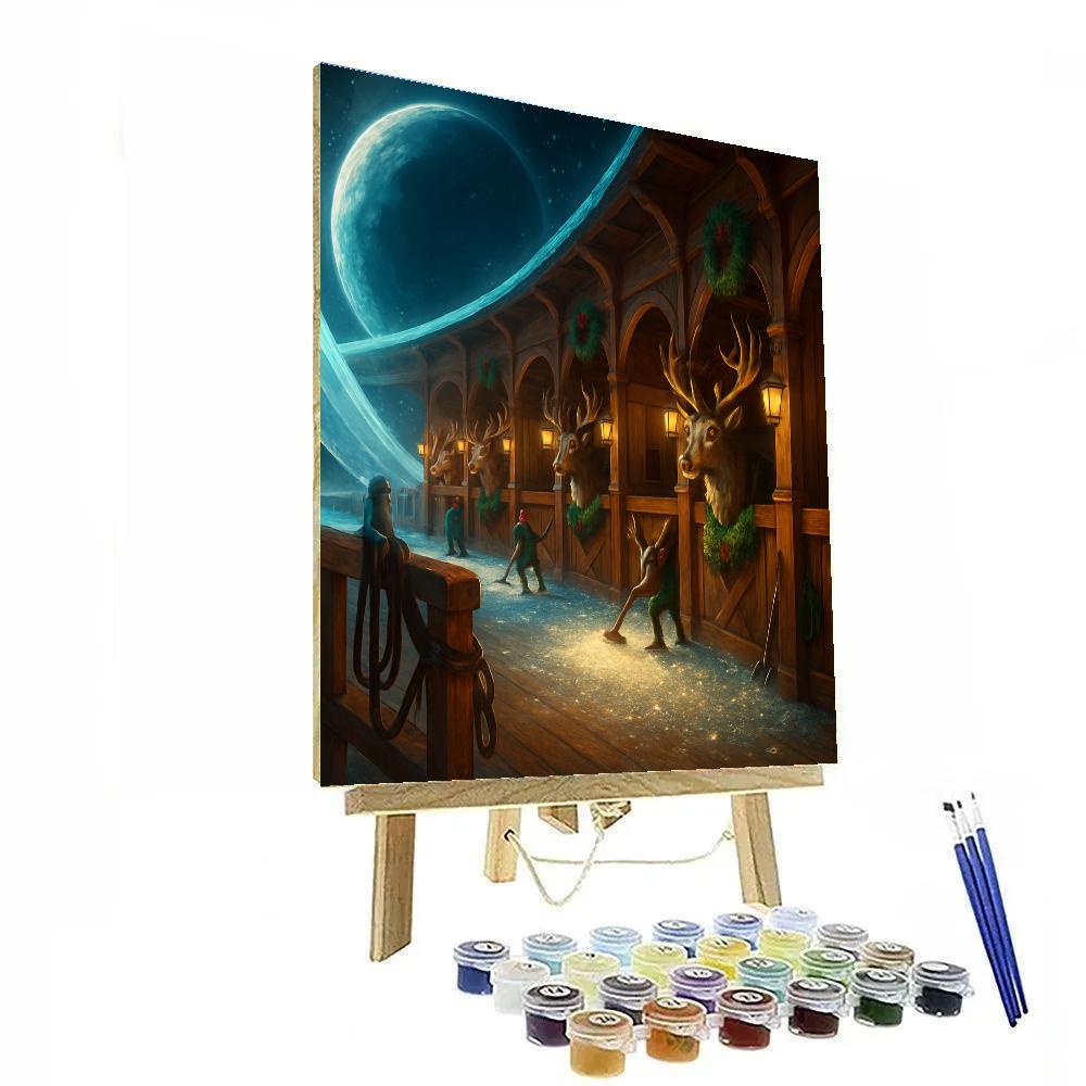 Reindeer Stables On The Rings Of Ice Painting by numbers kit