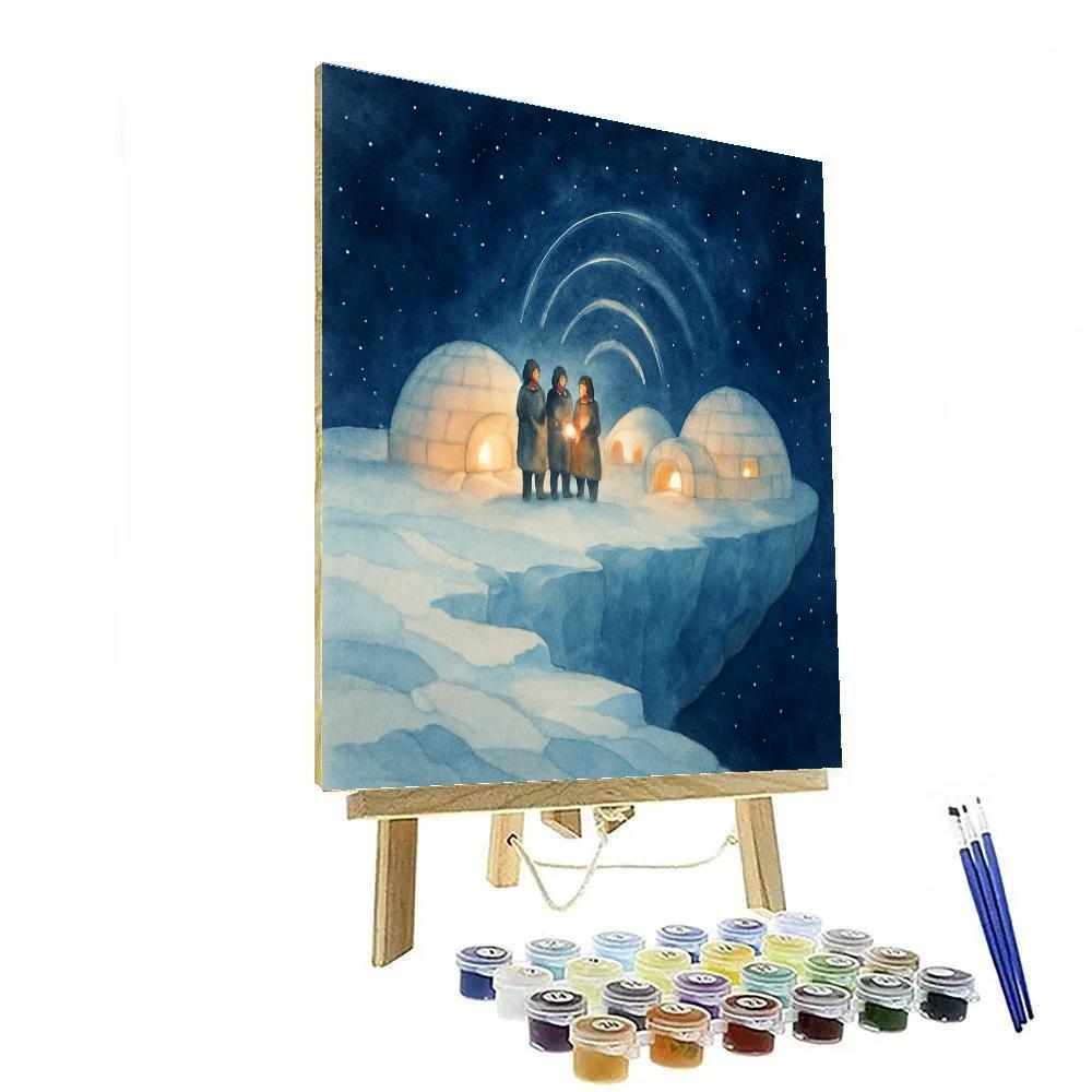 Glowing Igloo Choir On The Ice Shelf painting number kit