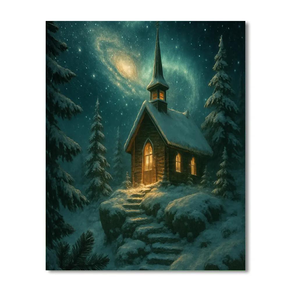Silent Night Space Chapel In The Pines paint by color