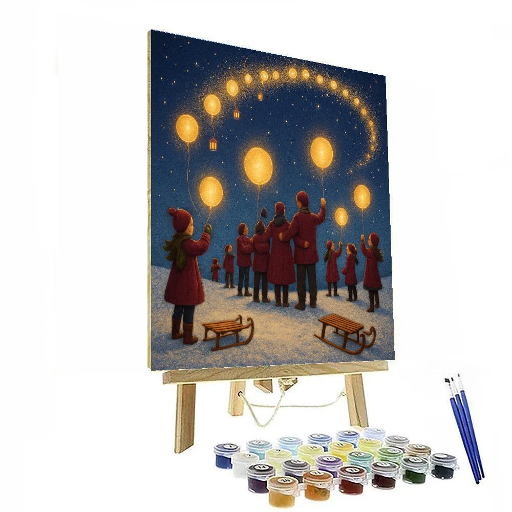 Galactic Gift Balloon Release Paint by numbers art