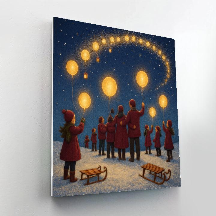 Galactic Gift Balloon Release Paint by numbers art