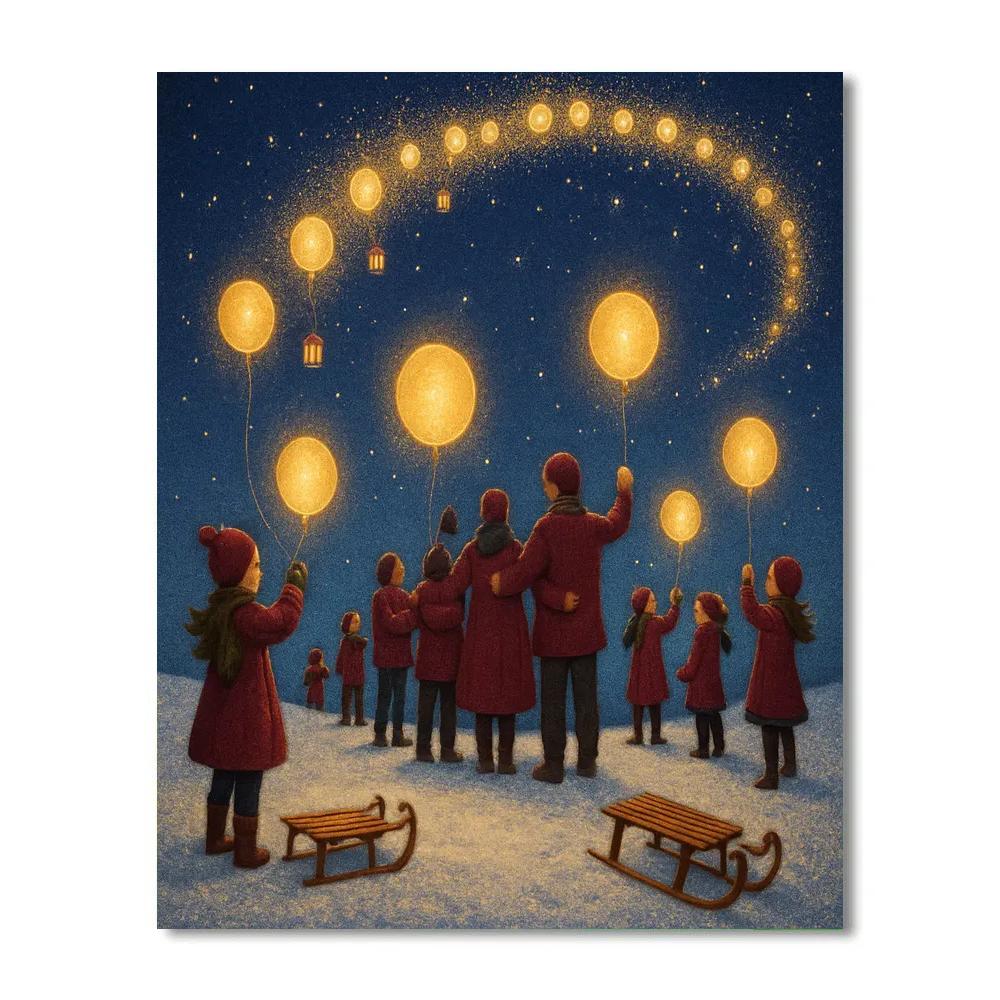 Galactic Gift Balloon Release Paint by numbers art