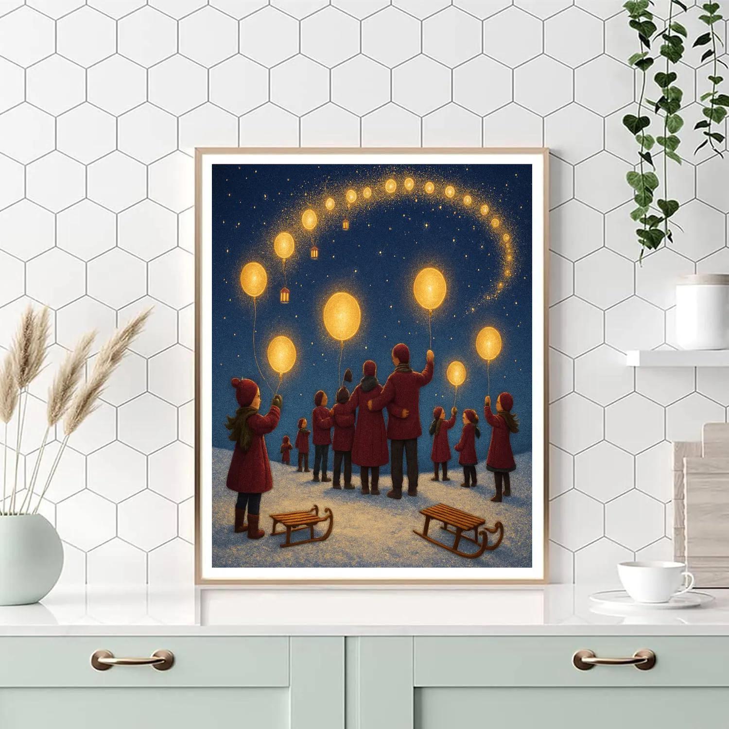 Galactic Gift Balloon Release Paint by numbers art