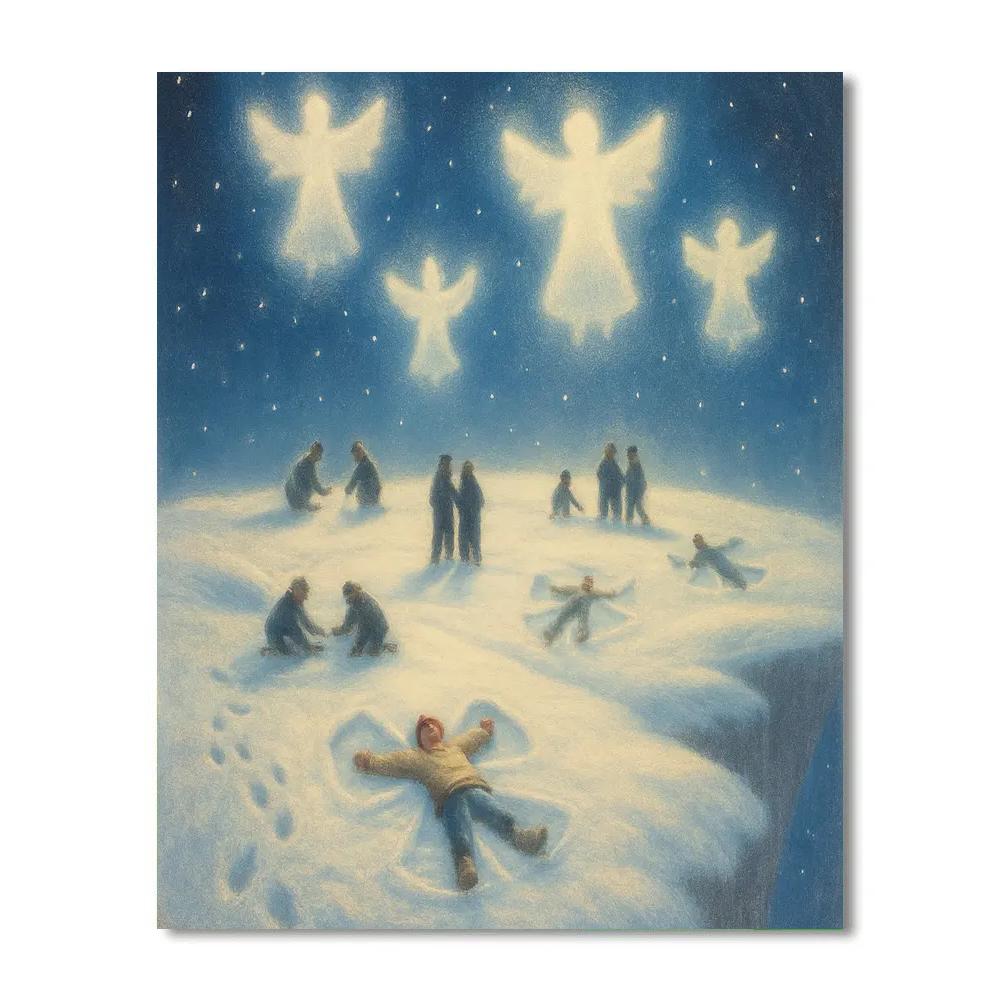 Snow Angel Constellation Field Painting by numbers kit