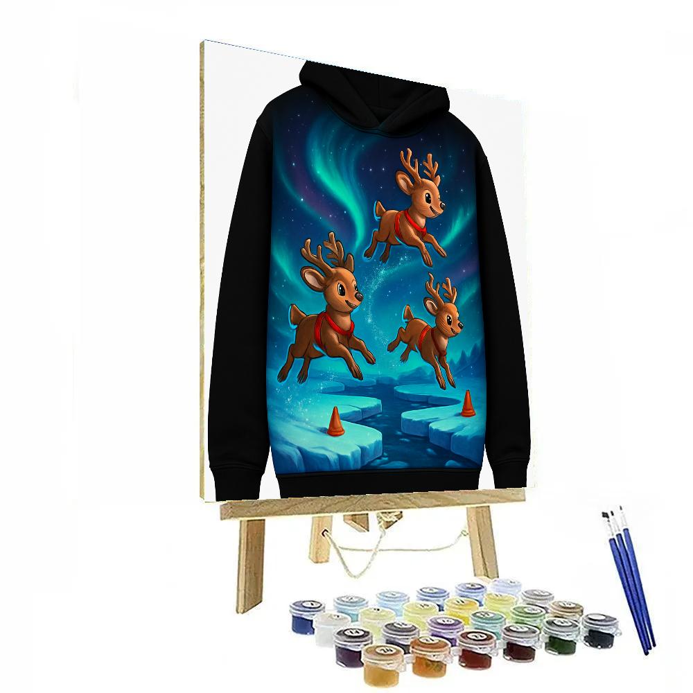 Aurora Reindeer Flight School paint by color