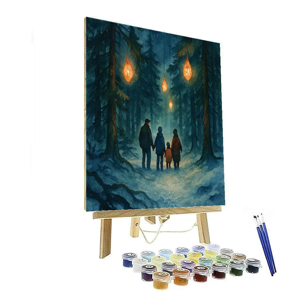 Polar Forest Meteor Lantern Walk Numbered painting kits