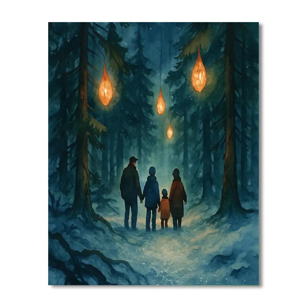 Polar Forest Meteor Lantern Walk Numbered painting kits