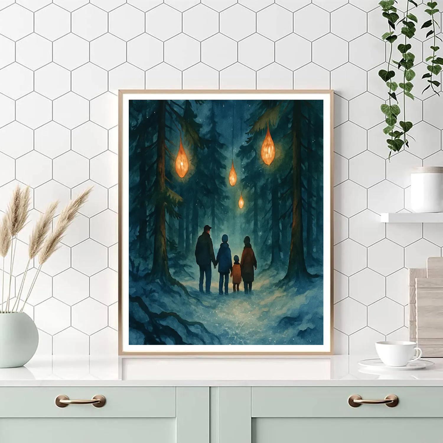 Polar Forest Meteor Lantern Walk Numbered painting kits