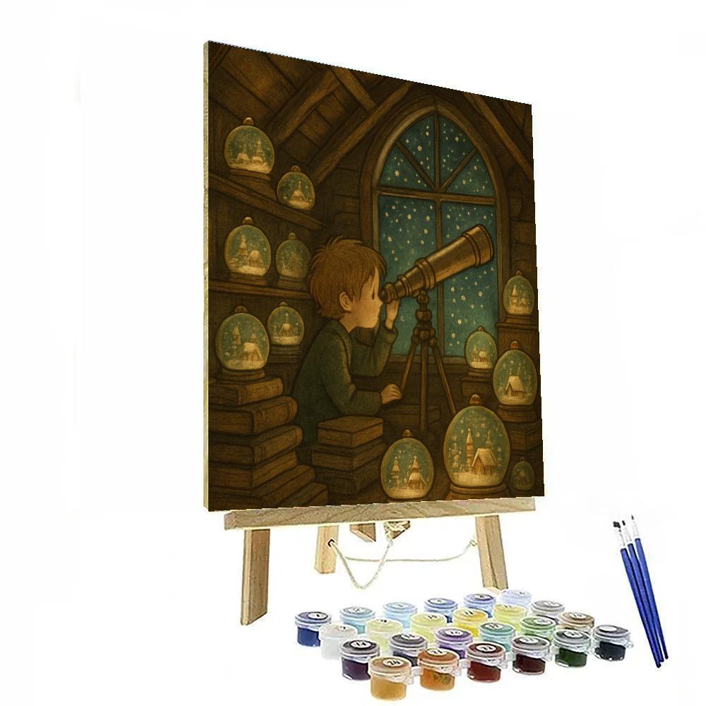 Celestial Snow Globe Observatory Attic Numbered painting kits