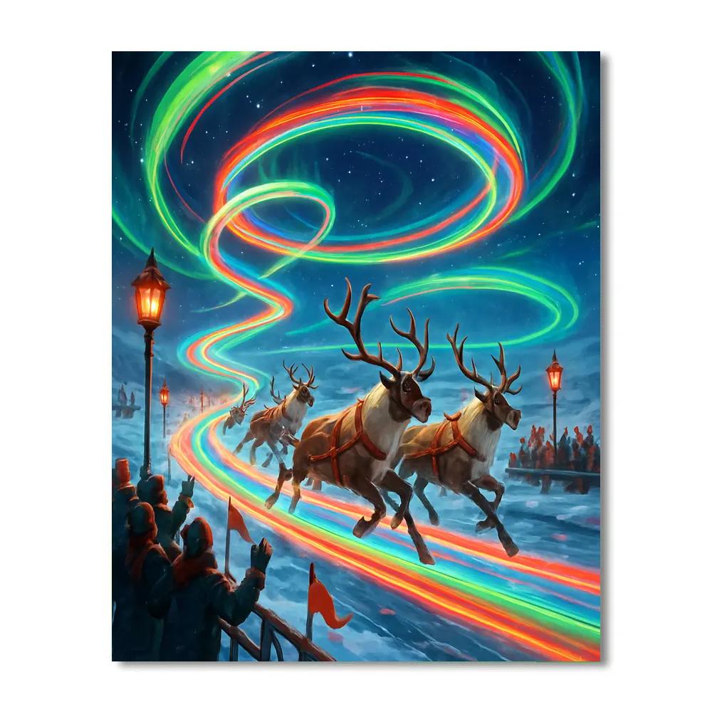 Reindeer Aurora Racing League paint by color