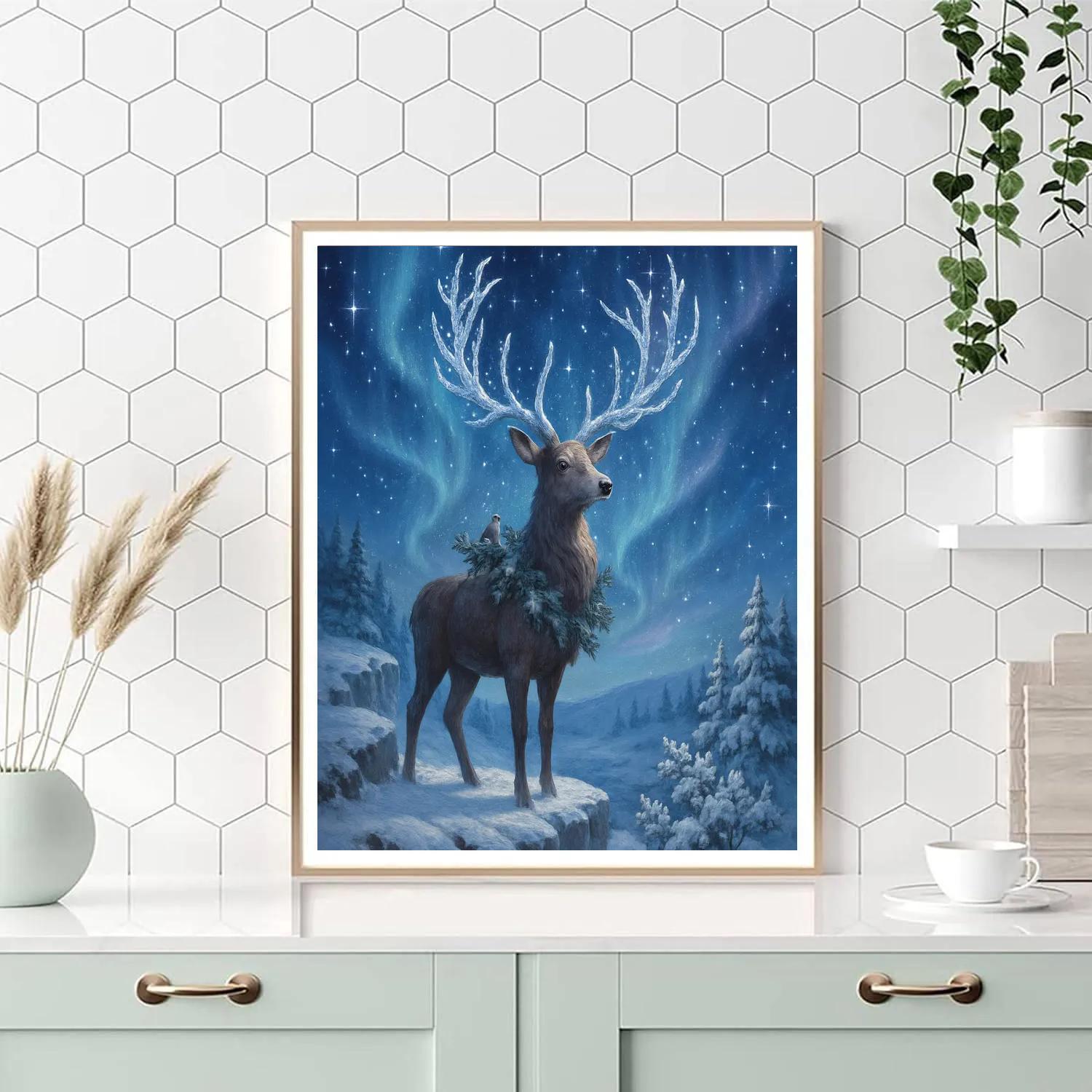 Crystal Antler Crowned Stag Of The North Number painting