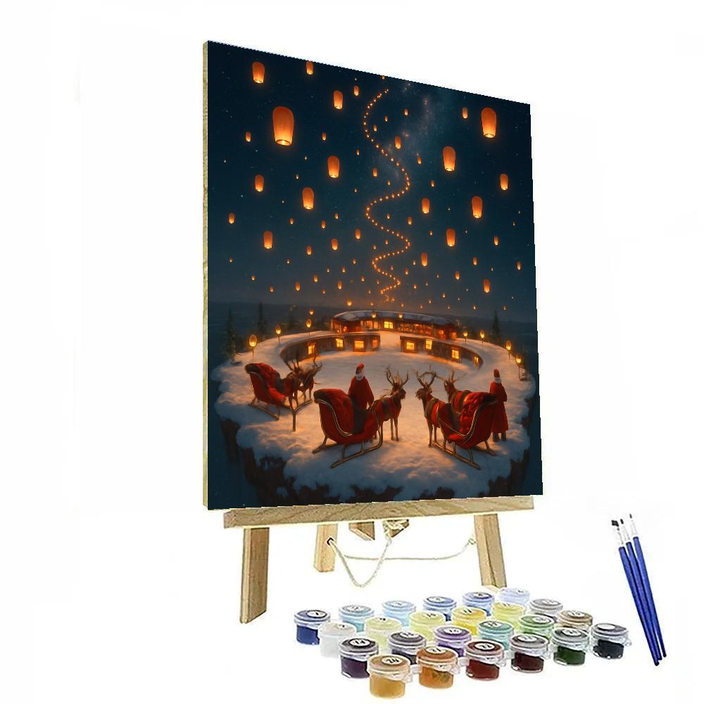 Sky Lantern Sleigh Launch Port Paint by numbers kits