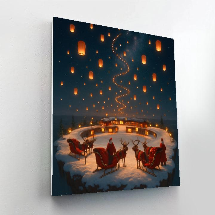 Sky Lantern Sleigh Launch Port Paint by numbers kits