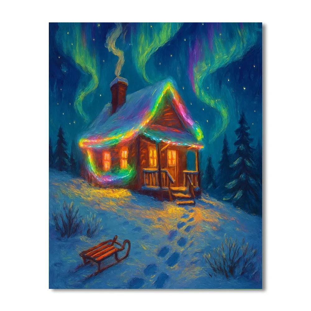 Aurora Cottage On The Hill paint by numbers