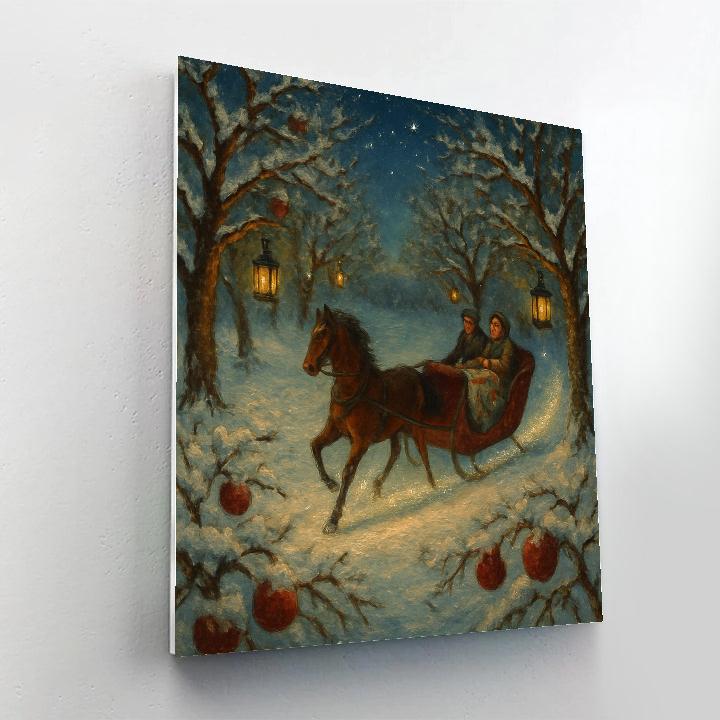 Starlight Sleigh Track Through The Orchard Paint by numbers art