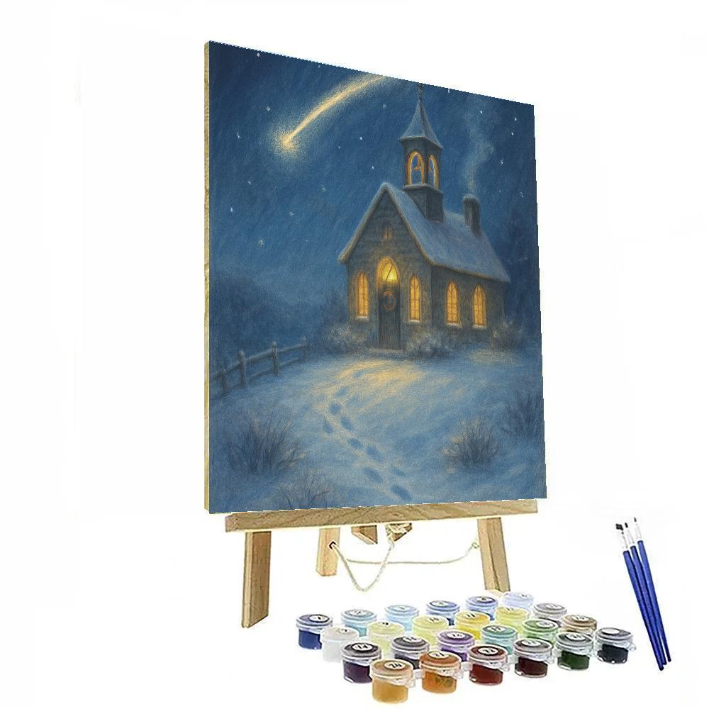 Midnight Church Bell And Shooting Star Paint by numbers art