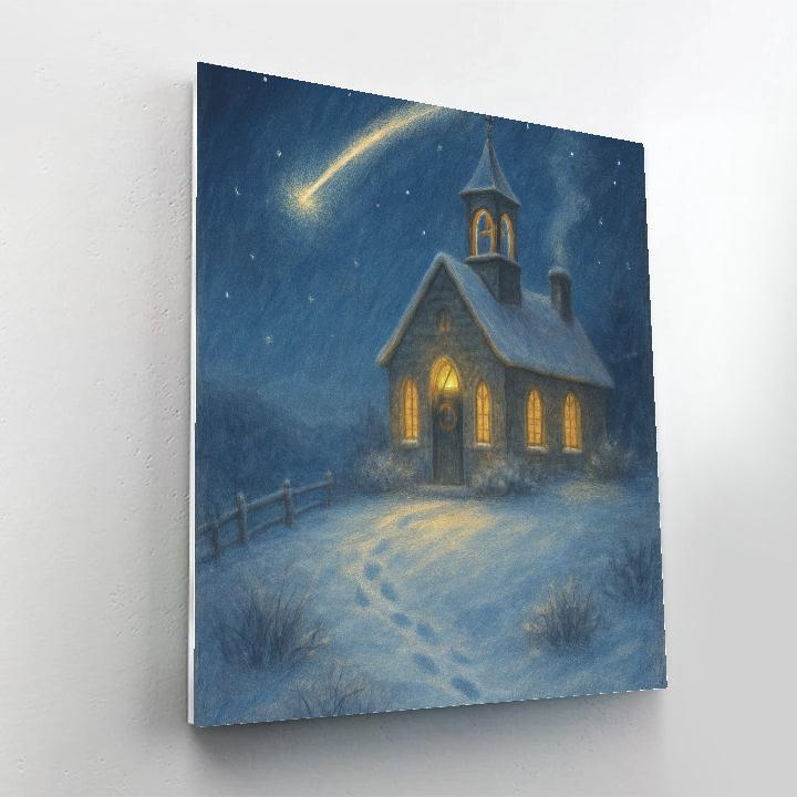 Midnight Church Bell And Shooting Star Paint by numbers art
