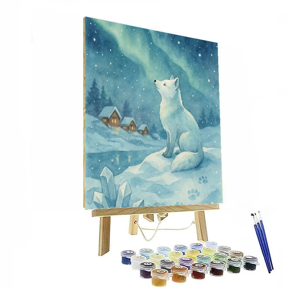 Polar Fox Stargazer On The Ice Ridge painting number kit