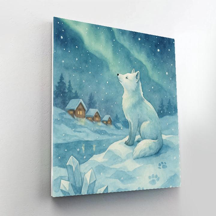 Polar Fox Stargazer On The Ice Ridge painting number kit