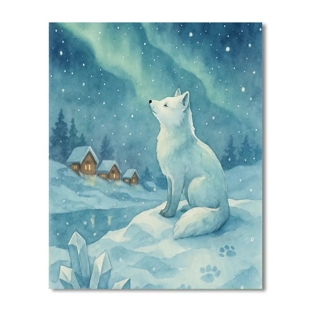 Polar Fox Stargazer On The Ice Ridge painting number kit
