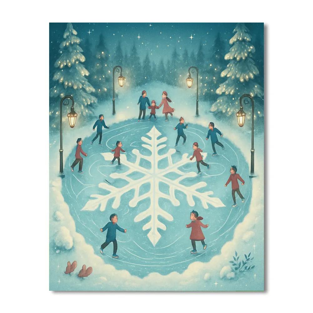 Snowflake Constellation Skating Rink Number painting