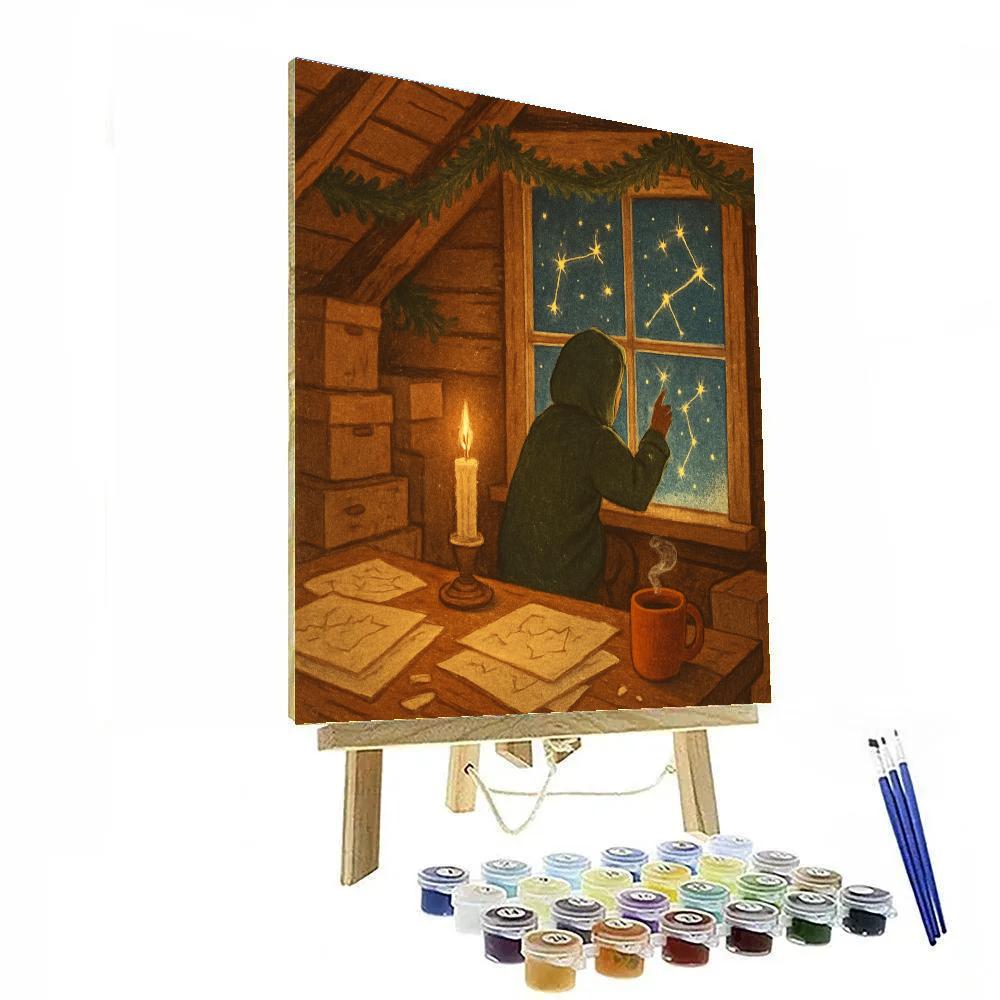 Candlelit Attic Star Map Workshop paint by numbers