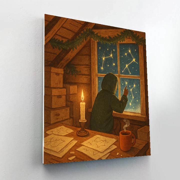 Candlelit Attic Star Map Workshop paint by numbers