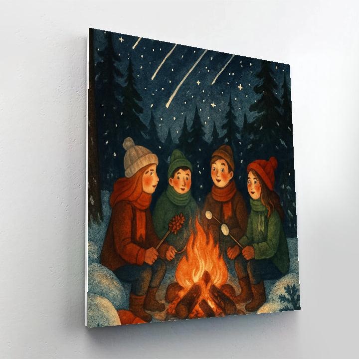 Pinecone Meteor Shower Campfire paint by number