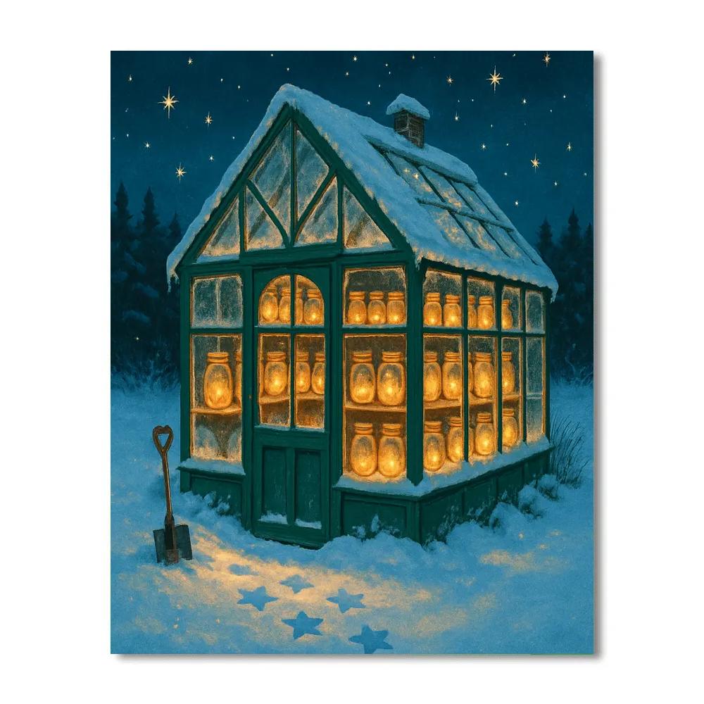 Winter Greenhouse Of Tiny Galaxies paint by color