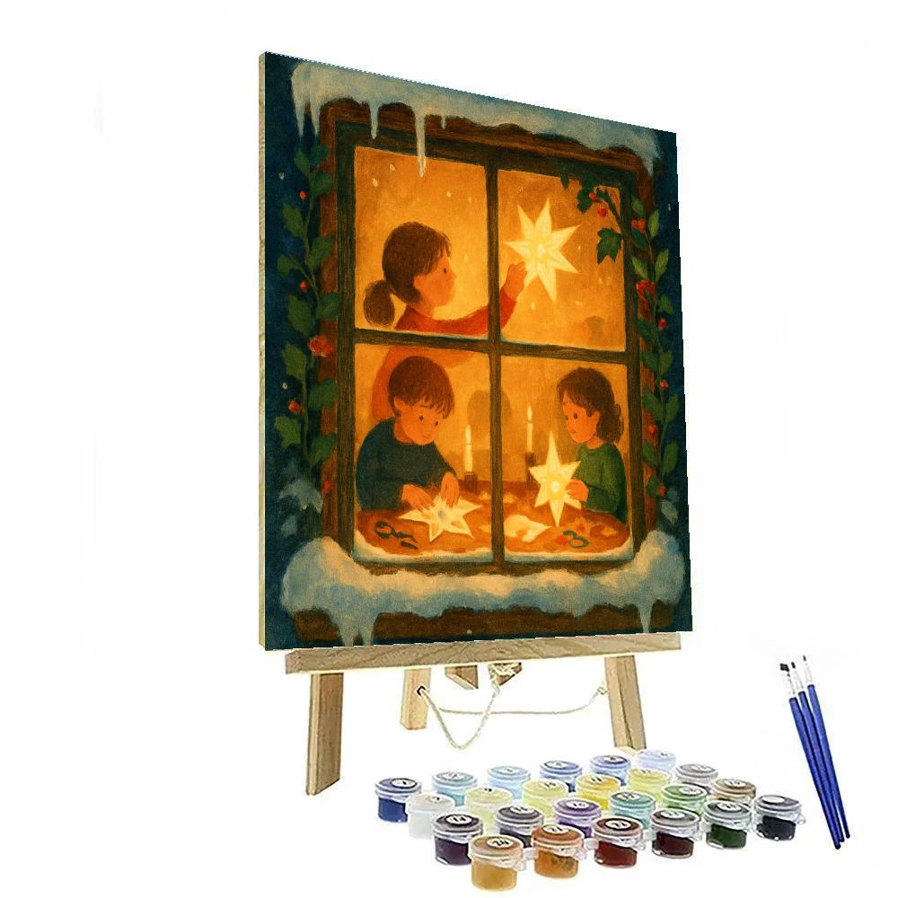 Warm Window Star Lantern Workshop Number painting