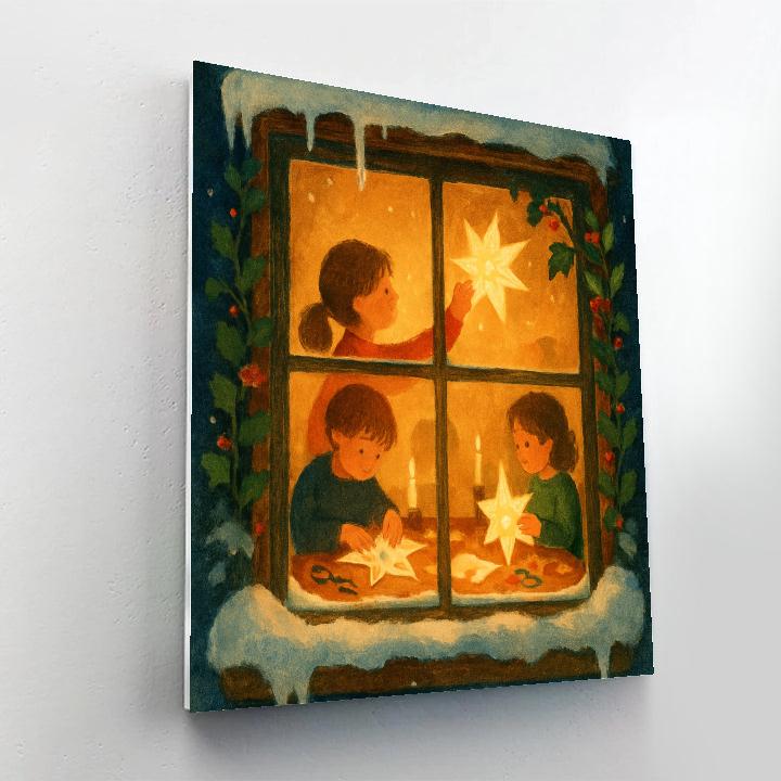 Warm Window Star Lantern Workshop Number painting