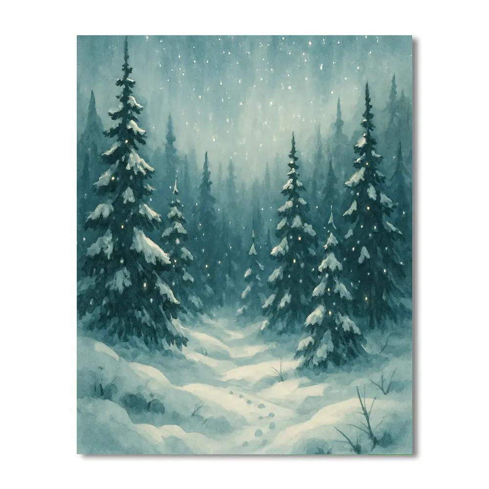 Silent Pine Valley Under Starfall paint by numbers